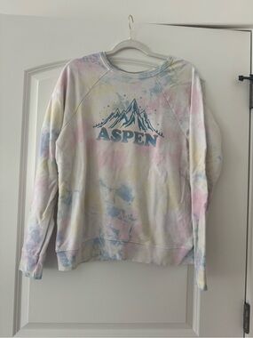 Anthropologie pastel Tie-Dye Aspen Graphic Sweatshirt - size large